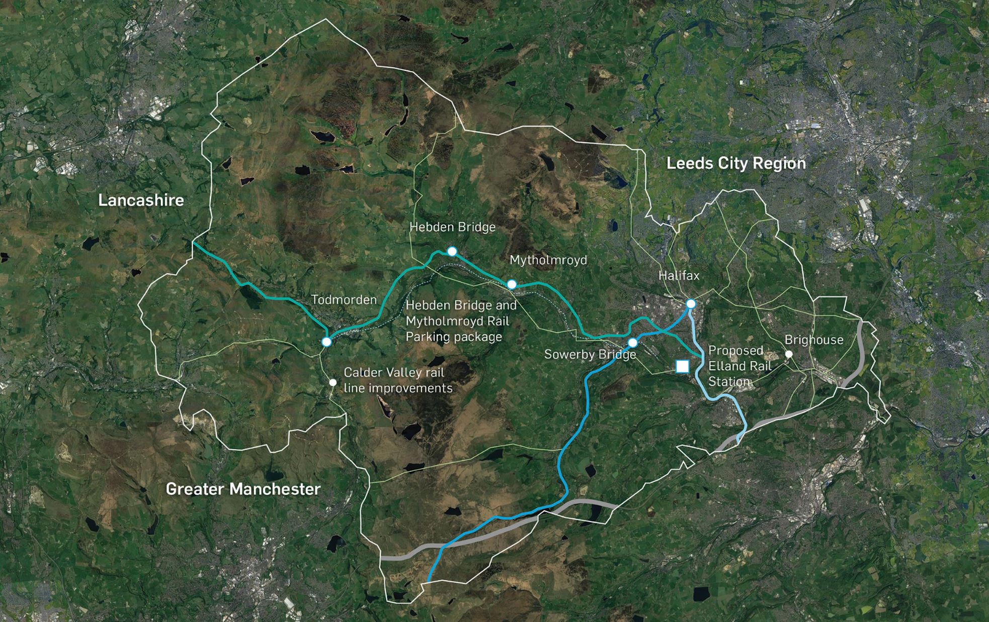 Map of A58 / A672 and A646 / A6033