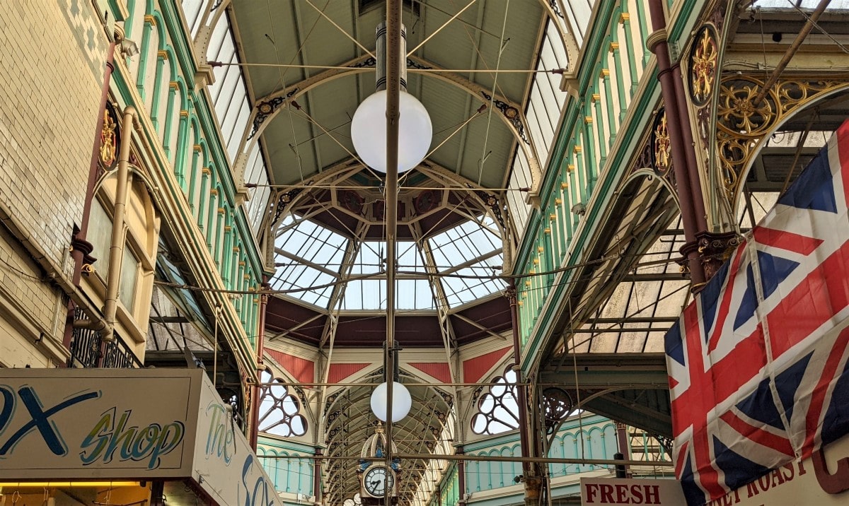 View of the roof inside Halifax Borough Market