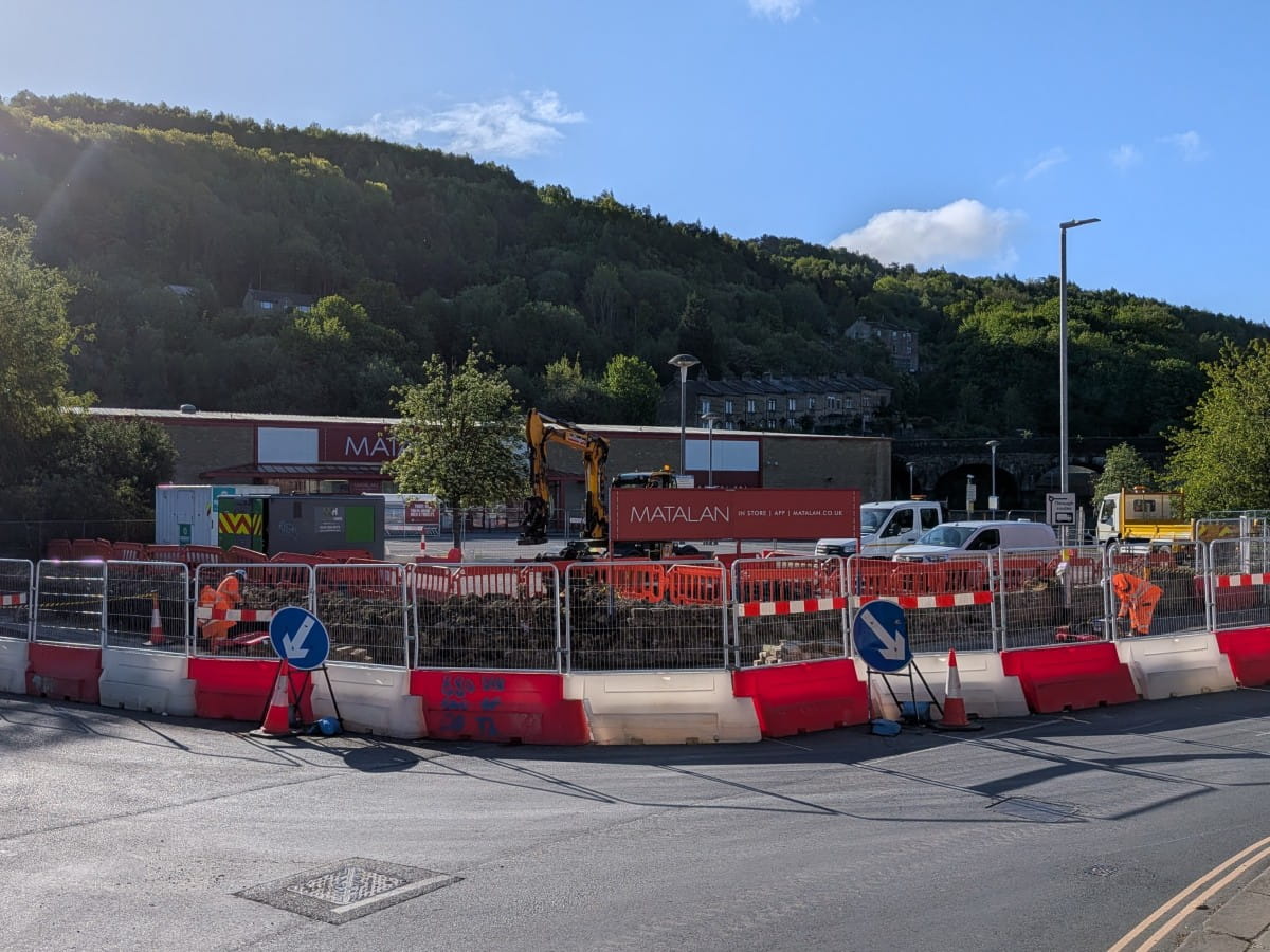 Work in progress at Lower Kirkgate and Bank Bottom.