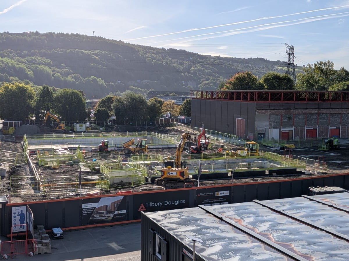 View across the construction site from North Bridge.