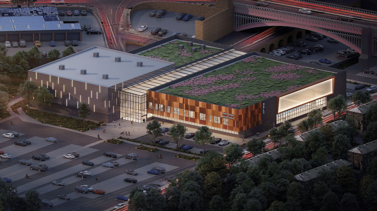 Aerial view of proposal for Halifax Leisure Centre