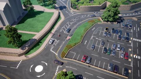 The road at Lower Kirkgate and Bank Bottom will be realigned to provide a smoother and faster route with no need for a right turn across traffic when travelling northbound. We’re adding a filter for Cripplegate too to keep southbound traffic moving. There will be a new crossing on Lower Kirkgate so people can cross the road safely.